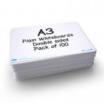 Show-me Pack of 100 x A3 PlainPlain Drywipe Boards A3P100