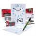 Show-me A4 Clock Face Mini Whiteboards, Bulk Box, 100 Sets B/CFB