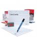 In this photo, we see a bulk box containing 100 A4 handwriting whiteboards, accompanied by pens, erasers, and 2 free cleaners. The organizers and pens are neatly packed, ready for use. The whiteboards are blank and smooth, perfect for practicing handwriting or drawing. The products are all in crisp, white packaging, making this set a convenient and practical addition to any classroom or office setting.