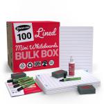 Show-me A4 Lined Mini Whiteboards, Bulk Box, 100 Sets B/LIB