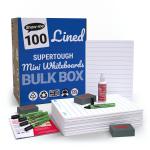 Show-me A4 Supertough Lined Mini Whiteboards, Bulk Box, 100 Sets B/SRL
