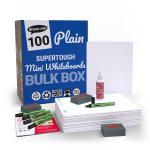 Show-me A4 Supertough Plain Mini Whiteboards, Bulk Box, 100 Sets B/SRP