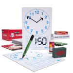 Show-me A4 Clock Face Mini Whiteboards, Class Pack, 35 Sets C/CFB