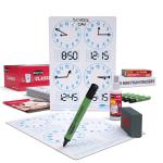 Show-me A4 4-Panel Clock Face Mini Whiteboards, Class Pack, 35 Sets C/CFB04