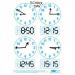 Show-me A4 4-Panel Clock Face Mini Whiteboards, Small Pack, 10 Sets CFB0410A