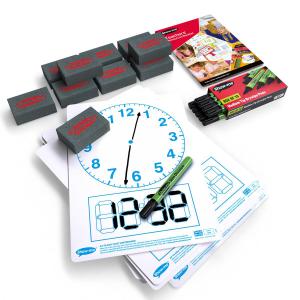 Show Me A4 Clock Face Mini Whiteboards Small Pack 10 Sets Cfb10a