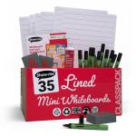 Show-me A4 Lined Mini Whiteboards, Class Pack, 35 Sets C/LIB