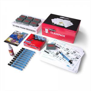 Show-me A4 Music Ruled Mini Whiteboards, Class Pack, 35 Sets CMRB