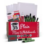 Show-me A4 Plain Mini Whiteboards, Class Pack, 35 Sets C/SMB