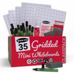 Show-me A4 Gridded Mini Whiteboards, Class Pack, 35 Sets C/SQB