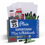 Show-me A4 Supertough Plain Mini Whiteboards, Class Pack, 35 Sets C/SRP