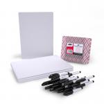 Show-me Basics Classpack of Plain A4 mini whiteboards, with mini drywipe markers and plant-based drywipe eraser cloths - 30 Sets C/WBP