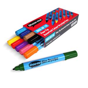 Photos - Felt Tip Pen Barrel Show-me Box 10 Fine Tip Slim  Drywipe Markers - Assorted Colours 