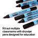 Show-me Classroom Tray 200 Fine Tip Slim Barrel Drywipe Markers - with Accessories GTC200FP