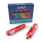 Swsh Premium Highlighters, Red, Pack of 10 HLP10RD