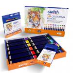 Swäsh Premium Colouring Pencils, 12 Assorted Colours, Pack of 144 PCP144