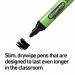 Show-me Box 12 Medium Tip Slim Barrel Drywipe Markers - Black SDP12