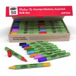 Show-me Box 50 Medium Tip Slim Barrel Drywipe Markers - Assorted Colours SDP50A