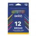 Swäsh Colouring Pens, Broad Tip, 12 Assorted Colours, Pack of 12 TW12BD