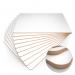 The photo shows a pack of 10 plain MDF drywipe lapboards from Eastpoint Lapboards. The lapboards are rectangular in shape and are a smooth, light brown color. Each lapboard has a glossy finish and is equipped with a thin black border.