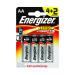 Energizer MAX E91 AA Batteries (Pack of 4) + 2 Free) E300142800
