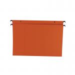 In the photo, the Esselte Orgarex Suspension Filing system is shown, with its vibrant orange color and strong 30mm size. A pack of 50 files is neatly organized, making it easy to keep important documents organized and secure.