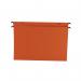 In the photo, the Esselte Orgarex Suspension Filing system is shown, with its vibrant orange color and strong 30mm size. A pack of 50 files is neatly organized, making it easy to keep important documents organized and secure.