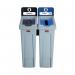 Rubbermaid Slim Jim Recycling Station 2 Stream BlackBlue 2057605 ES17825