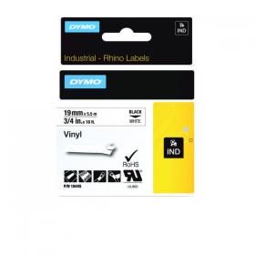 Dymo 18445 Rhino Label Printer Tape 19mmx5.5m Black on White S0718620 ES18906