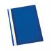 The image shows a pack of 25 dark blue Esselte report files made of polypropylene material, designed for A4 sized documents. The files are neatly arranged and have clear labels. Each file has a sleek and professional look, perfect for organizing important reports and documents.
