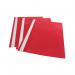 The photo shows a pack of 25 Esselte Report File Polypropylene A4 Red, also known as Esselte Report Files. The files have a sleek and durable design, perfect for organizing and storing important documents. Each file has a bright red color, making it easy to spot among other files. These are a must-have for any office or home workspace.
