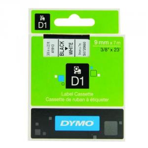 Dymo 40913 D1 LabelMaker Tape 9mm x 7m Black on White S0720680 ES40913