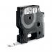 The Dymo label maker is a compact device with a sleek black and white design. The label tape is 9mm wide and 7m long, perfect for organizing your items with clear, easy to read labels. The D1 tape features sharp black text on a white background, ensuring legibility.