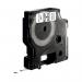 The Dymo label maker is a sleek, compact tool that is perfect for organizing and labeling. The black on white tape is 6mm wide and 7m long, making it great for a variety of labeling needs. The label maker itself is white with a black and red logo.