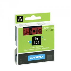 Dymo 45017 D1 LabelMaker Tape 12mm x 7m Black on Red S0720570 ES45017