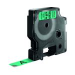 Dymo 45019 D1 LabelMaker Tape 12mm x 7m Black on Green S0720590 ES45019