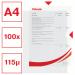 Esselte Embossed Folders A4 Clear (Pack of 100) 54832 ES54832
