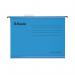 This image shows a pack of 25 blue suspension files by Esselte, designed for Pendaflex suspension filing. The files are foolscap size and have a classic design. They are organized neatly and ready to be filled with important documents.