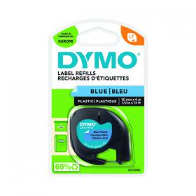 Dymo LetraTag Plastic Tape 12mm x 4m Ultra Blue S0721650 ES91205