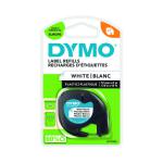 Dymo LetraTag Plastic Tape 12mm x 4m White PRL S0721660 ES91221