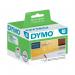 The image shows a Dymo Label Writer with a pack of 260 Dymo LabelWriter Large Address Labels in the size of 89mm x 36mm. The labels are clear and have the code S0722410 ES99013.