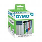 The photo shows a Dymo Label Writer with the 99019 label, designed for lever arch files. The labels are 190mm x 59mm in size and come in a pack of 110. The label writer is the Dymo brand and the code is S0722480.
