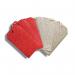 The picture shows a pack of 12 glittery red and gold gift tags from Eurowrap. The tags are rectangular in shape and feature intricate designs and patterns. Each tag has a string attached for easy attachment to gifts. The glitter adds a touch of sparkle and elegance to the tags.
