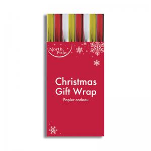 Eurowrap Christmas Plain Metallic Wrap 3 Metres Assorted Pack of 49