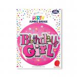 Eurowrap Birthday Girl Jumbo Badge with 3D Tip-On Pack of 6 20880-NBGC EU10435