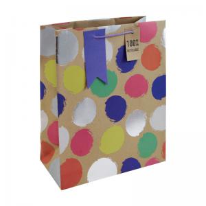 Eurowrap Sketchy Spots Kraft Large Bag Pack of 6 32307-2C EU11326