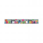 Eurowrap Happy Birthday Foil Party Banner Pack of 6 6837-NHBTC EU11764