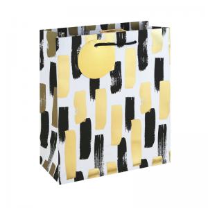 Eurowrap Mono Paint Strokes Gift Bag Large White Pack of 12 37010-2C