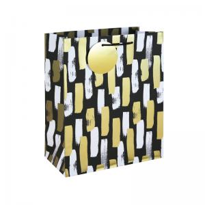 Eurowrap Mono Paint Strokes Gift Bag Large Black Pack of 12 37013-2C