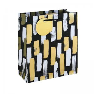 Eurowrap Mono Paint Strokes Gift Bag Medium Black Pack of 12 37013-3C